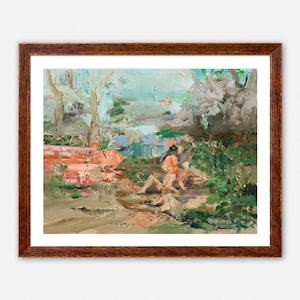 Cecily Brown - Figuras en un jardín, Impresión Giclée de Bellas Artes, Póster Abstracto