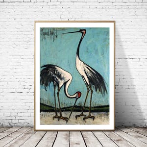 Bernard Buffet - Dois pássaros, um dos quais morde, Impressão giclée de belas artes, pôster