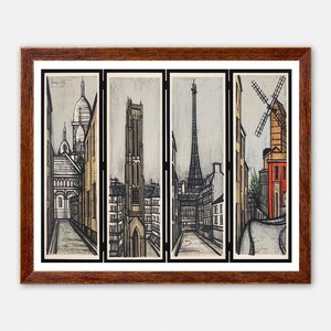 6 Dessous De Verre Vintage 1960 Signés Bernard Buffet – Monuments De Paris