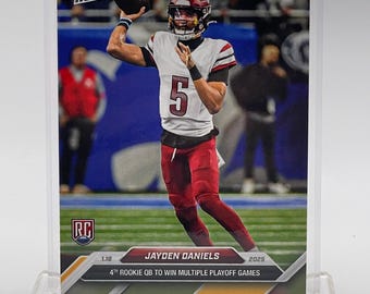 Jayden Daniels - Rookie RC Card #23, 2024 TOPPS Now® 4th Rookie QB To Win Multiple Playoff Games, Limited Edition, Washington Commanders