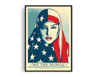 Shepard Fairey - We the People, Greater Than Fear, Fine Art Giclee Print, Graffiti Poster, Urban Art, Street Art