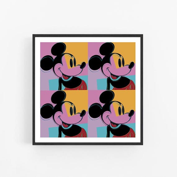 Andy Warhol - Quadrant Mickey Mouse, Kids Room Wall Decor, Fine