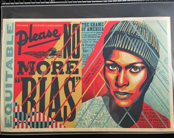 Shepard Fairey - No More Bias | Original Screen Print, Signed