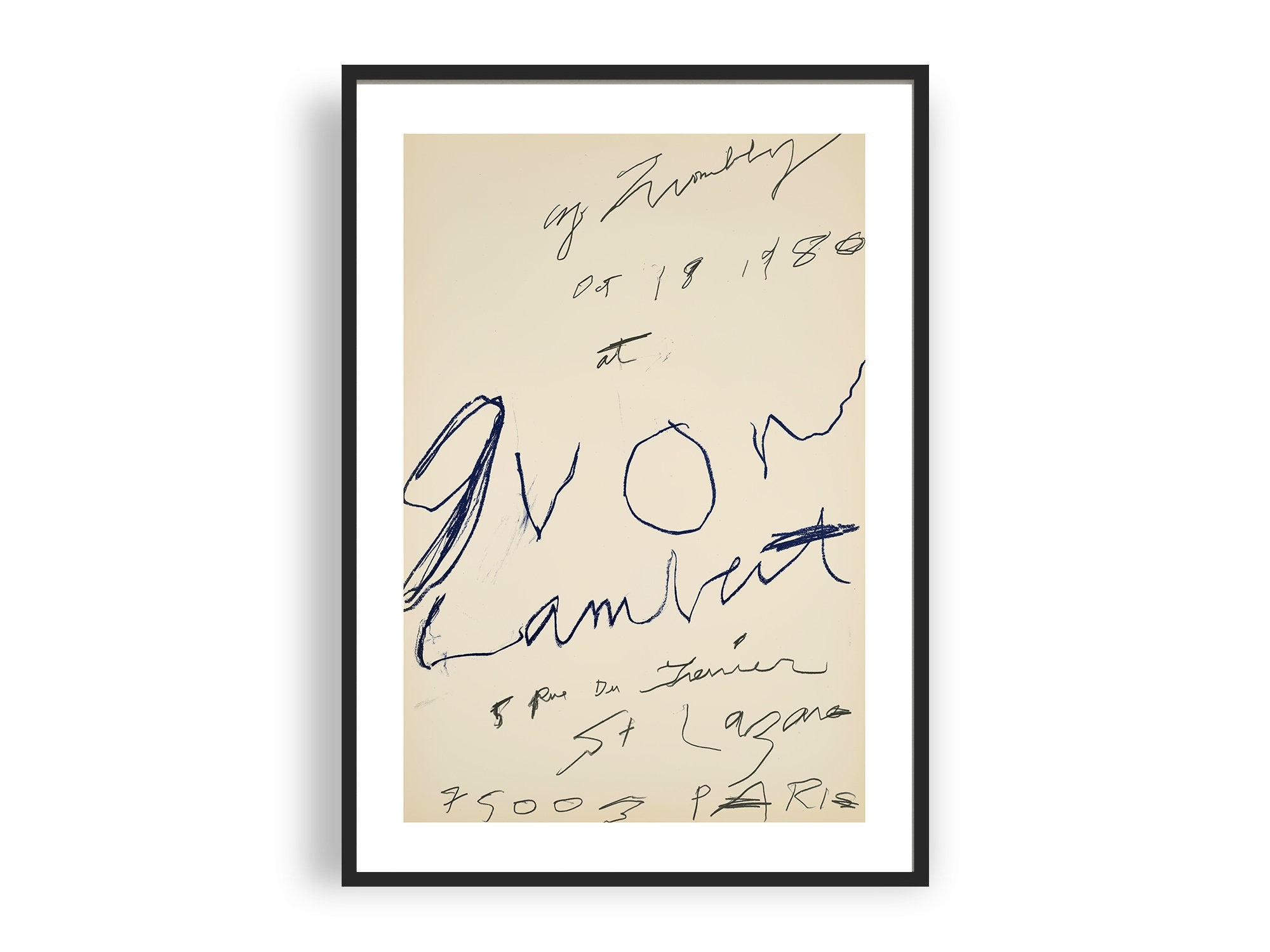 Cy Twombly - Exhibition Poster, Yvon Lambert Gallery 1980