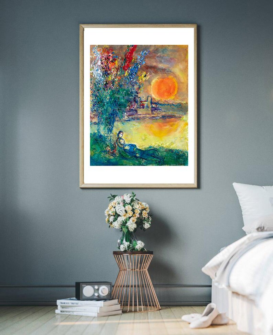 Marc Chagall - Red Moon at Cape Antibes, Fine Art Giclee Print, Love ...