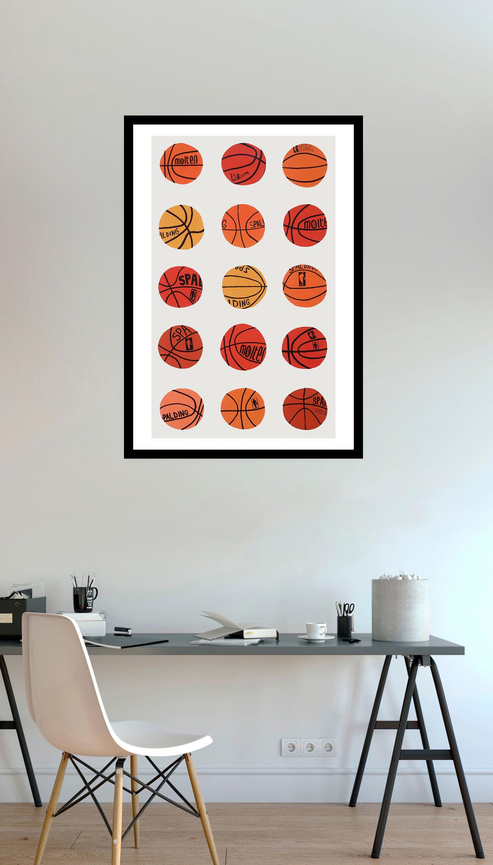 Jonas Wood Basketball Fine Art Giclee Print – Contemporary Sports