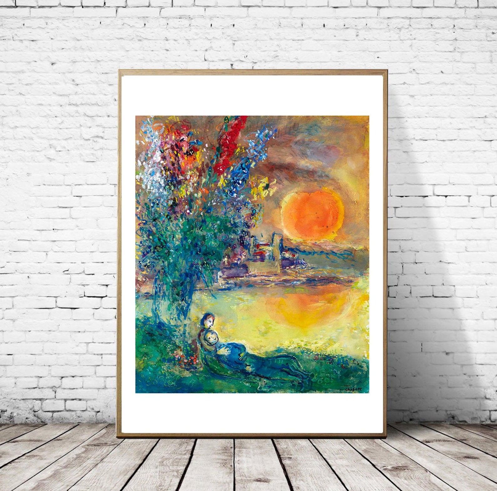Marc Chagall - Red Moon at Cape Antibes, Fine Art Giclee Print, Love ...