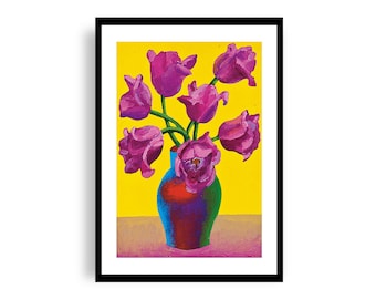 Salvo – Bukiet tulipanów, wydruk giclee w technice Fine Art, plakat z włoskimi kwiatami