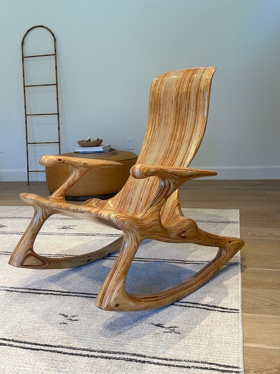 Sculpted Maple Rocking Chair - Etsy