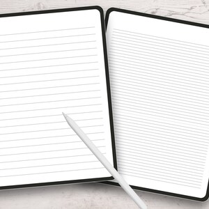 Paquete de 102 páginas de papel rayado imprimible, rayado ancho, rayado universitario, cuaderno rayado, uso comercial, papel gráfico, descarga instantánea en PDF. imagen 2