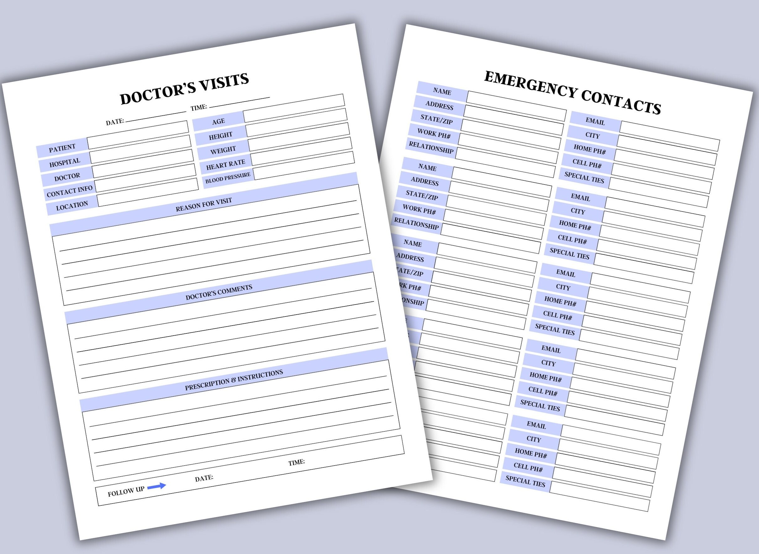 Printable 2024 Medical Planner, Healthcare Journal, Family Health ...