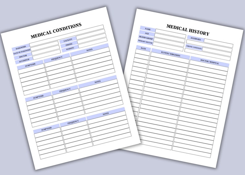 Printable 2024 Medical Planner, Healthcare Journal, Family Health ...