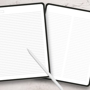Paquete de 102 páginas de papel rayado imprimible, rayado ancho, rayado universitario, cuaderno rayado, uso comercial, papel gráfico, descarga instantánea en PDF. imagen 4