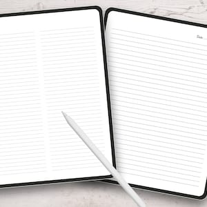 Paquete de 102 páginas de papel rayado imprimible, rayado ancho, rayado universitario, cuaderno rayado, uso comercial, papel gráfico, descarga instantánea en PDF. imagen 9