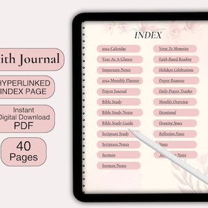 Digital Faith Journal, Prayer Journal, Digital Bible Journal, Christian Planner,Religious Journal for GoodNotes Notability Template for iPad