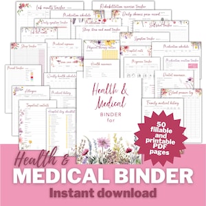 Medical Binder, Chronic Illness Medical Binder, Medical Planner, Medical Information, Medical Records, Health Care Planner