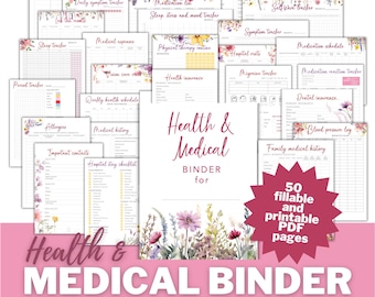 Medical Binder, Chronic Illness Medical Binder, Medical Planner, Medical Information, Medical Records, Health Care Planner