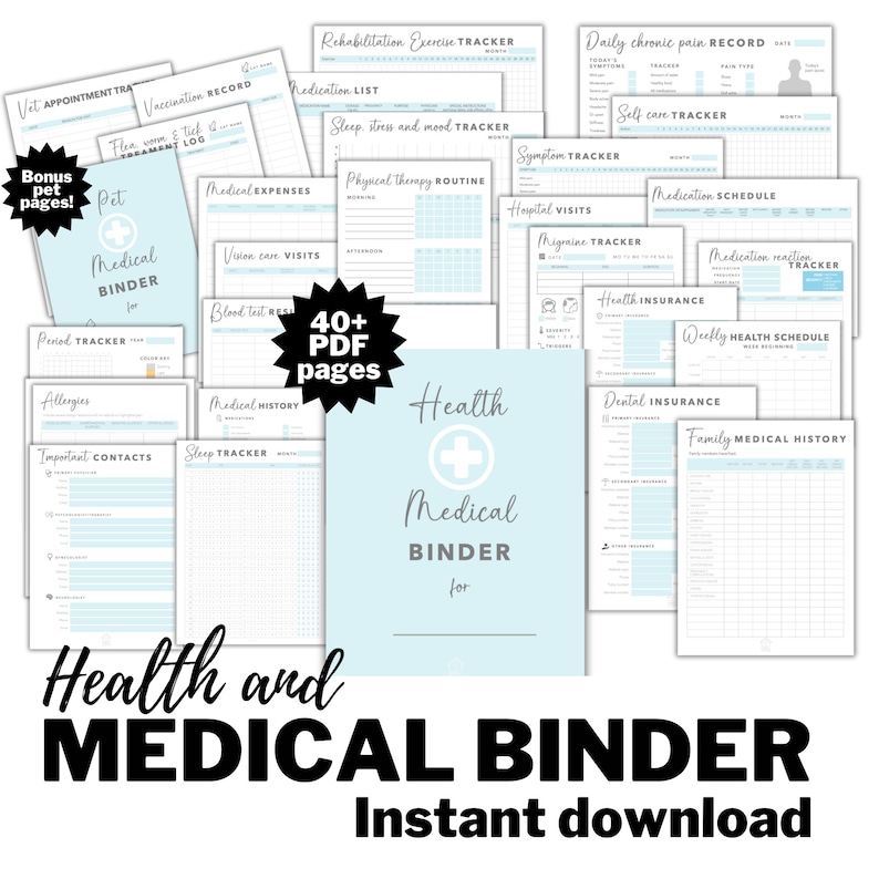 Medical Binder Printable Chronic Illness Medical Binder Medical