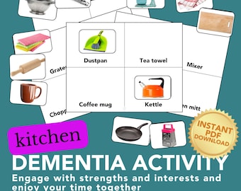 Kitchen Activity for Dementia: Word & Picture Match (Digital Download)