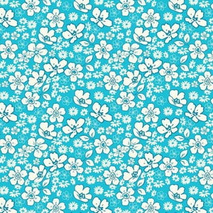 Here Comes The Sun Floral Peacock- C14812- Riley Blake Designs- Vintage Inspired- Vintage Floral- Quilting Cotton Fabric