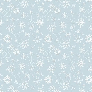 Santa&#39;s Tree Farm Snowflakes Sky- C16454- Riley Blake Designs- Blue Snowflakes- Christmas- Winter- Holiday- Snow- Quilting Cotton Fabrics