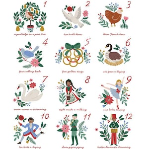 A Pear-fect Christmas Twelve Days of Christmas Panel- P14978- Riley Blake Designs- 12 Days Of Christmas- Quilting Cotton Fabric