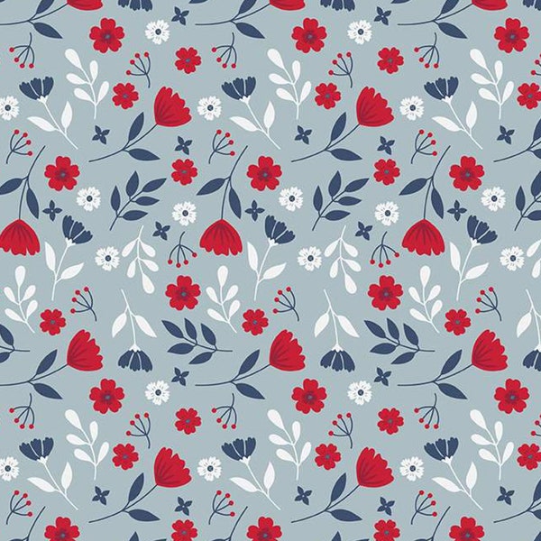 American Beauty Floral Storm C14441- Riley Blake Designs- Flowers Blossoms- Patriotic Fabric- Quilting Cotton Fabric