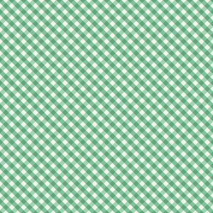 May include: A green and white checkered pattern. The pattern is made up of thin lines that intersect to form small squares.