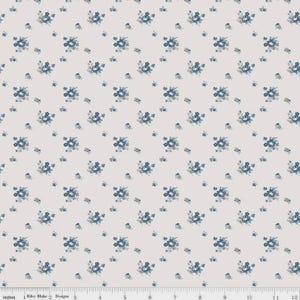 Serenity Blues Delicate Roses Cream C14784- Riley Blake Designs- Roses- Floral- Quilting Cotton Fabric