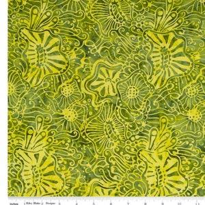 Expressions Batiks Tjaps Citrus Green- BTHH1094- Riley Blake Designs-Batik- Quilting Cotton Fabric