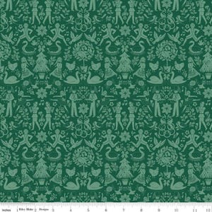 Pear-Fect Christmas Lords A- Leaping Green- Riley Blake Designs- Christmas- Holiday- 12 Days Christmas- Quilting Cotton Fabric