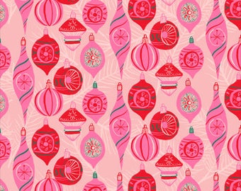 Merry Kitschmas 90673-21- Figo Fabrics- Ornaments- Christmas Ornaments- Vintage- Quilting Cotton Fabric