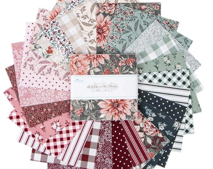 Kelsey Carlson Charming Christmas Charm Pack - 42 Pre-Cut 5-Inch Fabric Squares, Riley Blake Designs, 100% Cotton For Quilting