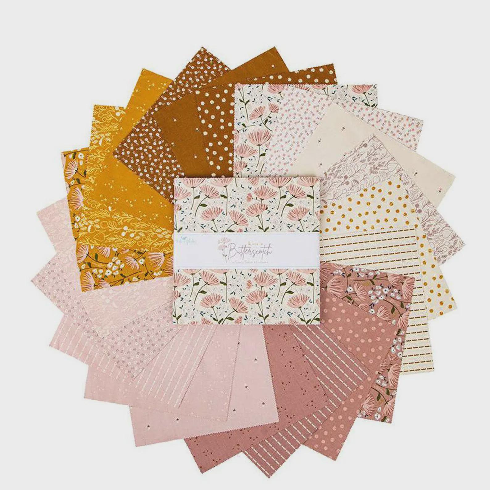 Blush 'N Butterscotch 10 Inch Stacker- 10-15590-42- Riley Blake Designs- Pink- Cream- Floral Flowers- Spring- Quilting Cotton Fabrics