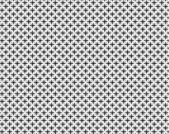Flora No. 6 Geometric Black C14464- Riley Blake Designs- Geometric- Diamond- Criss Cross- Black And White- Quilting Cotton Fabric