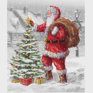 Christmas Wishes Panel -PD15041- Riley Blake Designs- Christmas- Santa- Christmas Tree- Quilting Cotton Fabric