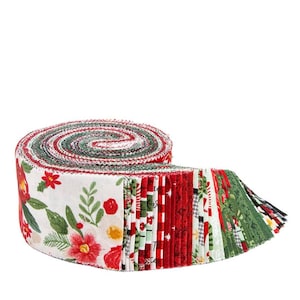 Charming Christmas 2 1/2&quot; Rolie Polie RP-16350-40- Riley Blake Designs- Precuts- Christmas- Holiday- Santa- Quilting Cotton Fabric