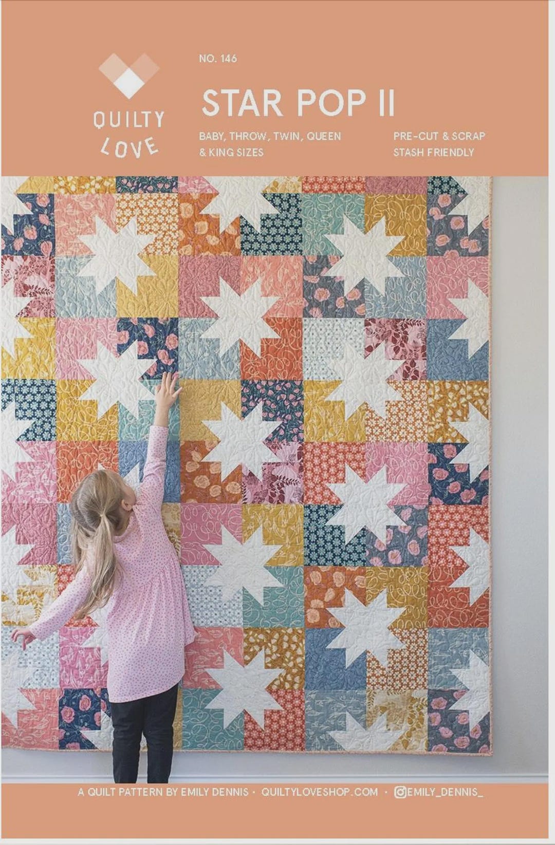 Star Pop II Quilt Pattern- Quilty Love- Precut & Scrap Friendly- Star ...