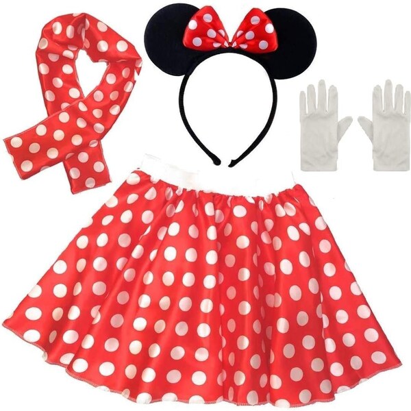 Adult Minnie Mouse Polka Doted Fancy Dress Costume Hen Do Halloween Outfit