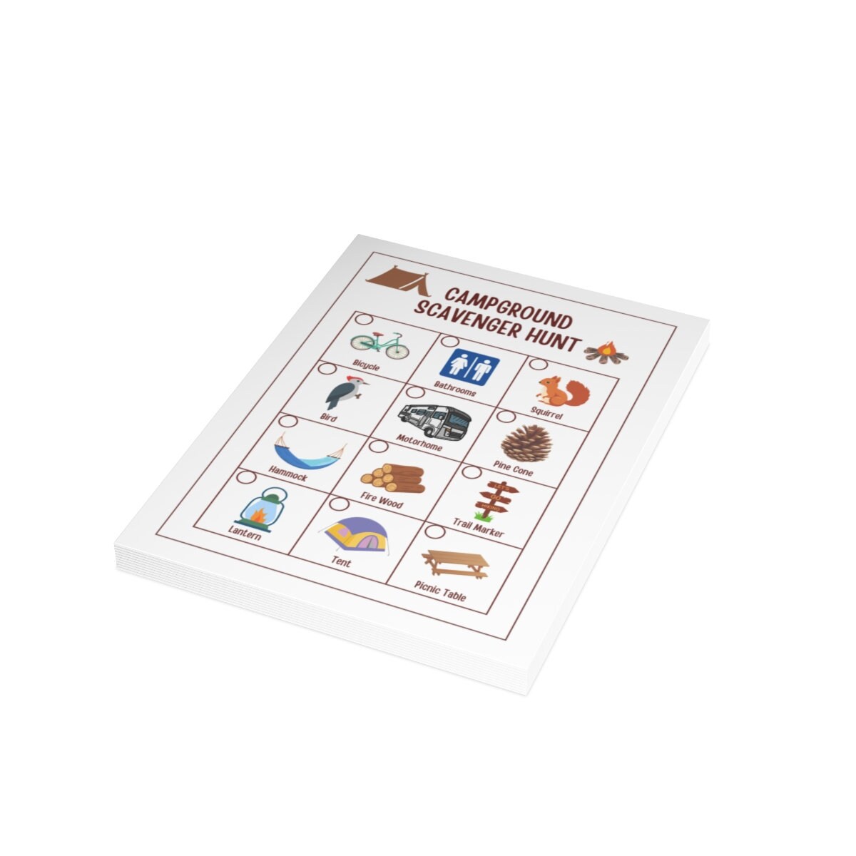 Campground Scavenger Hunt Printable Campsite Game for Kids Easy Campground Scavenger Hunt Printable Campsite Game for Kids Easy