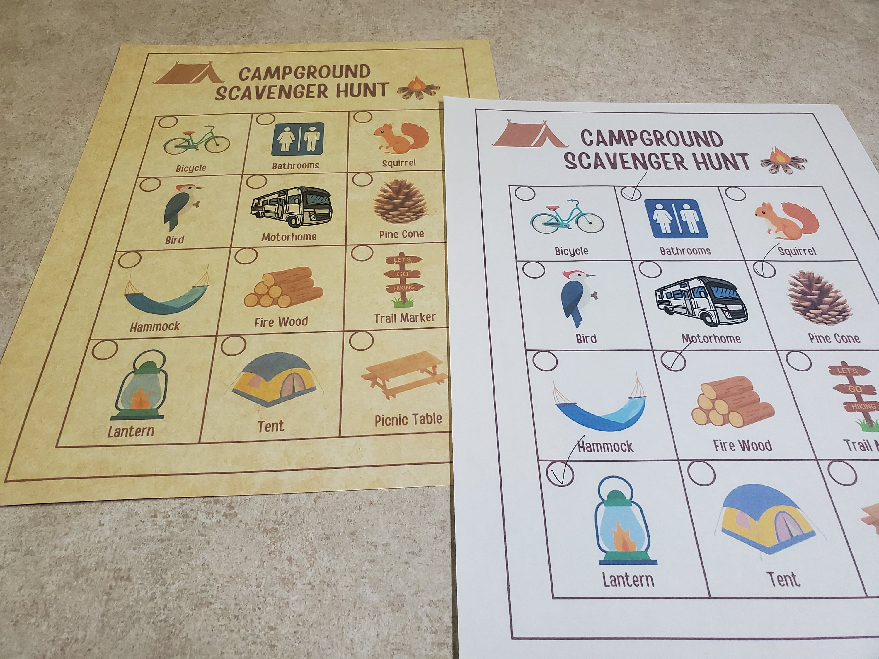 Campground Scavenger Hunt Printable Campsite Game for Kids Easy Campground Scavenger Hunt Printable Campsite Game for Kids Easy
