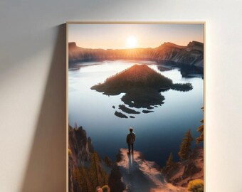 Impresión del Parque Nacional del Lago del Cráter: Fotografía de viajes de Oregón (Descarga digital)