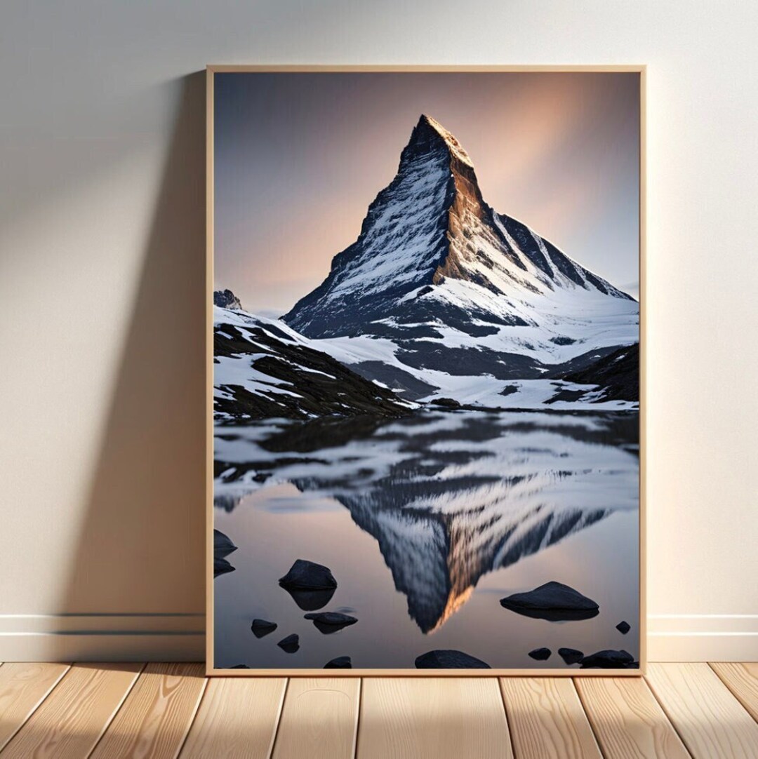 Printable Matterhorn Digital Download Mountain Landscape Wall Art for