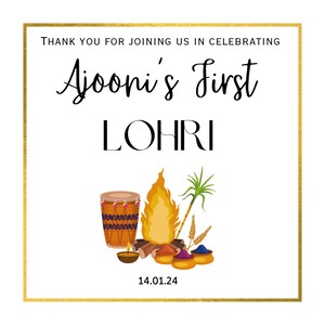Lohri Printable Stickers / Tags | Round and Square Stickers OR Tags | Digital Download