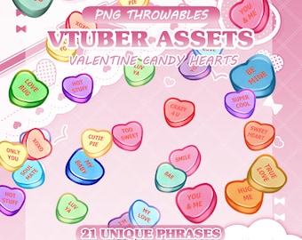 Valentines day Heart candy Throwables Vtuber asset png | Twitch Integrated Throwing System | Kbonk | VNyan