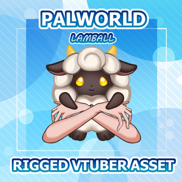 Lamball Palworld Vtuber Asset | Vtube Studio Model | 2 Animations | 3 Toggles | Custom Skin Tone