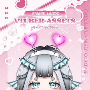 Heart Bobber Rigged Vtuber Asset | Customizable Colors | Headband Toggle | Valentines Day