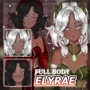 Dark Elf Premade Vtuber Model | Commercial Use | Elyrae the Dark Elf | Customizable | Ready to Use