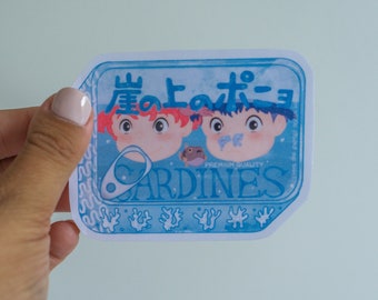 Ponyo & Sosuke Vintage Tin Vinyl Sticker - Ponyo Inspired