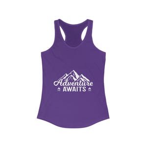 Adventure Awaits Tank Top | Women&#39;s Racerback, Workout Shirt, Travel Apparel, Outdoor Gear, Summer Outfit, Gift for Adventurers